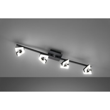 Fischer & Honsel Ray Lámpara de Techo LED Negro, 4 luces