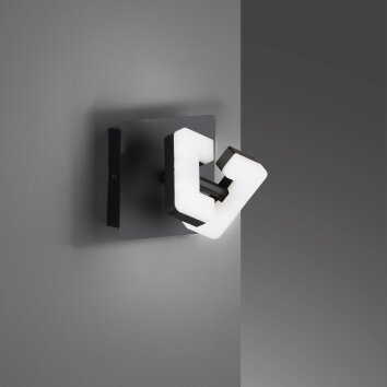 Fischer & Honsel Ray Aplique LED Negro, 1 luz