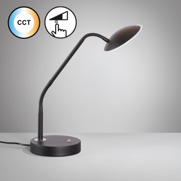 Fischer & Honsel Tallri Lámpara de mesa LED Negro, 1 luz
