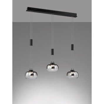 Fischer & Honsel Arosa Lámpara Colgante LED Negro, 3 luces