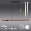 Paul Neuhaus PURE-MOTO-RISE Lámpara Colgante LED Color madera, Negro, 3 luces, Mando a distancia