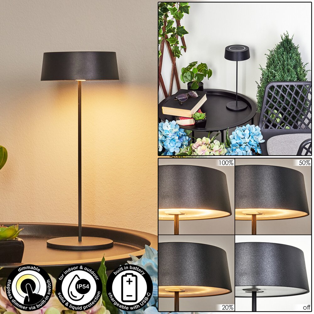 Kouvi Lámpara de mesa LED Negro, 1 luz main product photo