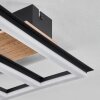 Nganbeto Lámpara de Techo LED Color madera, Negro, 1 luz