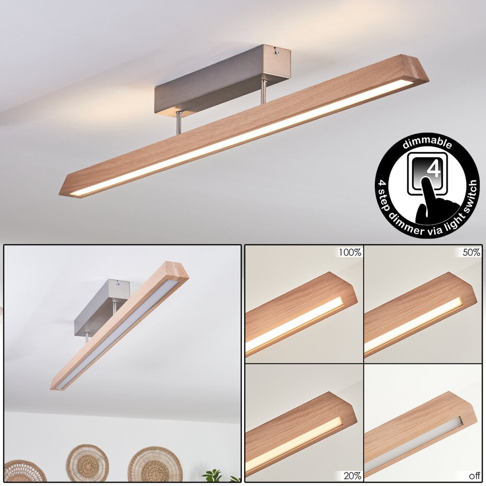 Llevallol Lámpara de Techo LED Crudo, Níquel-mate, 1 luz main product photo