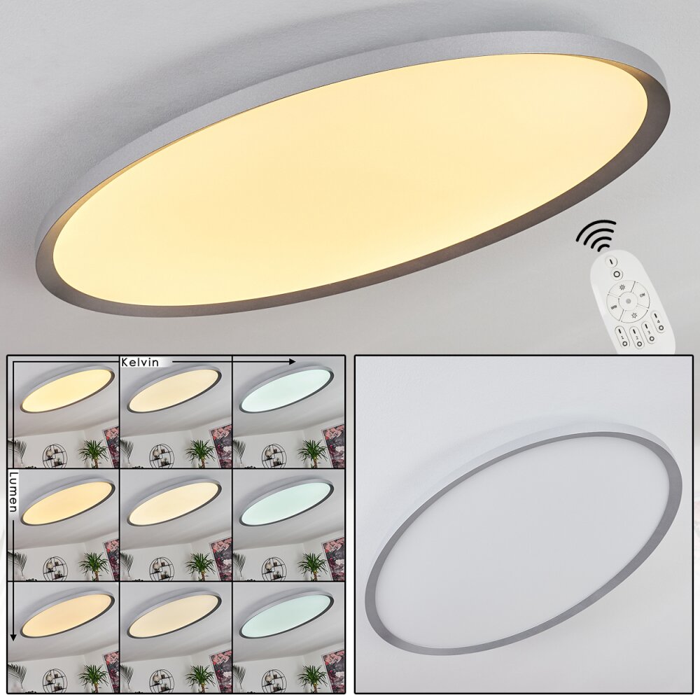 Kombito Panel LED Plata, Blanca, 1 luz, Mando a distancia main product photo