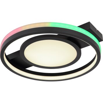 Globo GISELL Lámpara de Techo LED Negro, 1 luz, Mando a distancia, Cambia de color