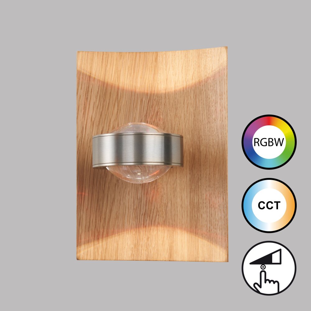 Fischer & Honsel SHINEWOOD Aplique LED Níquel-mate, 1 luz main product photo