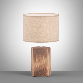 Fischer & Honsel Malik Lámpara de mesa Color madera, 1 luz