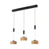 Fischer & Honsel SHINEWOOD Lámpara Colgante LED Negro, 3 luces