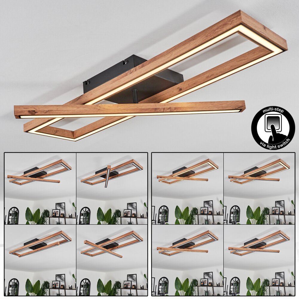 Fairburn Lámpara de Techo LED Color madera, Negro, 1 luz main product photo