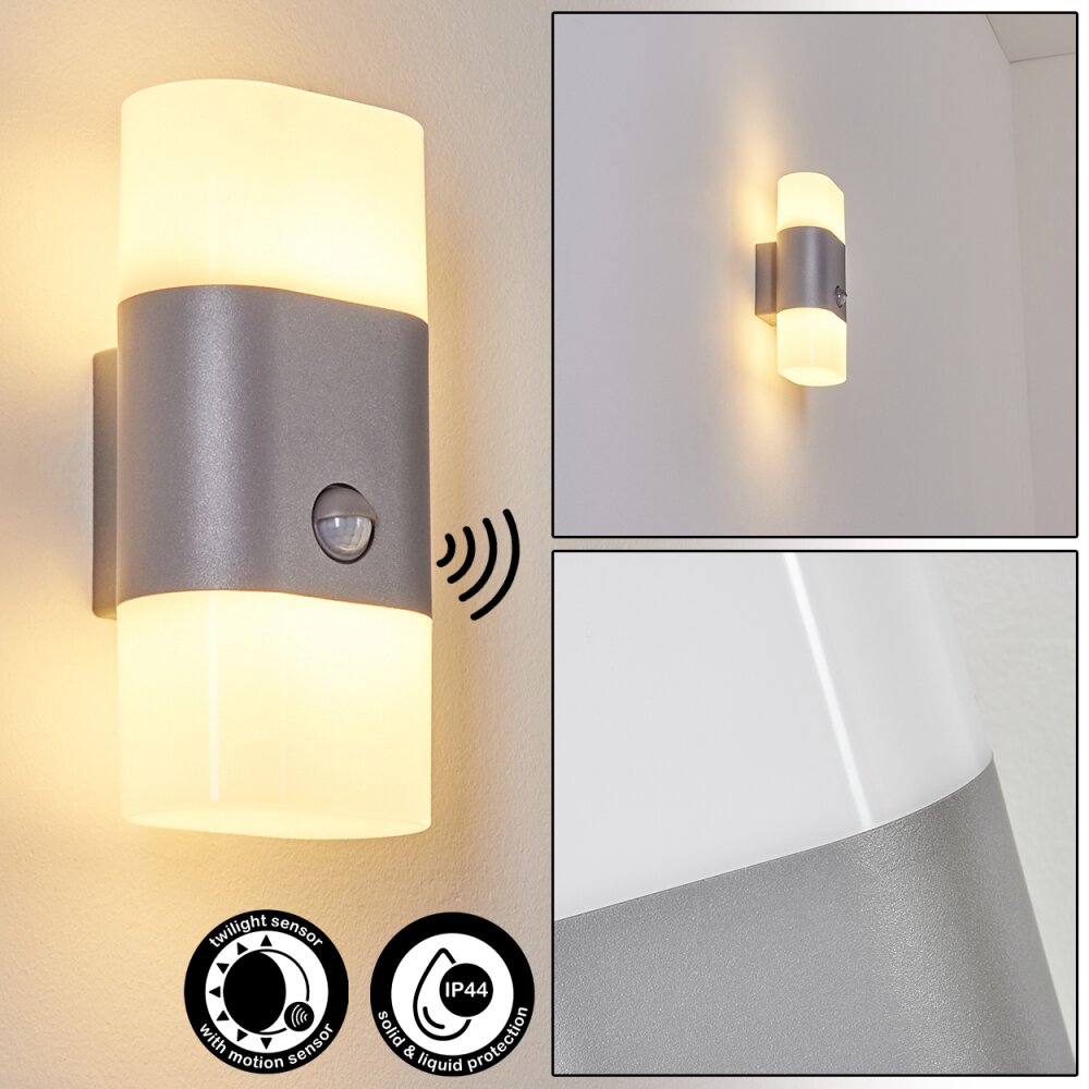 Belerda Aplique para exterior LED Gris, 2 luces, Sensor de movimiento main product photo