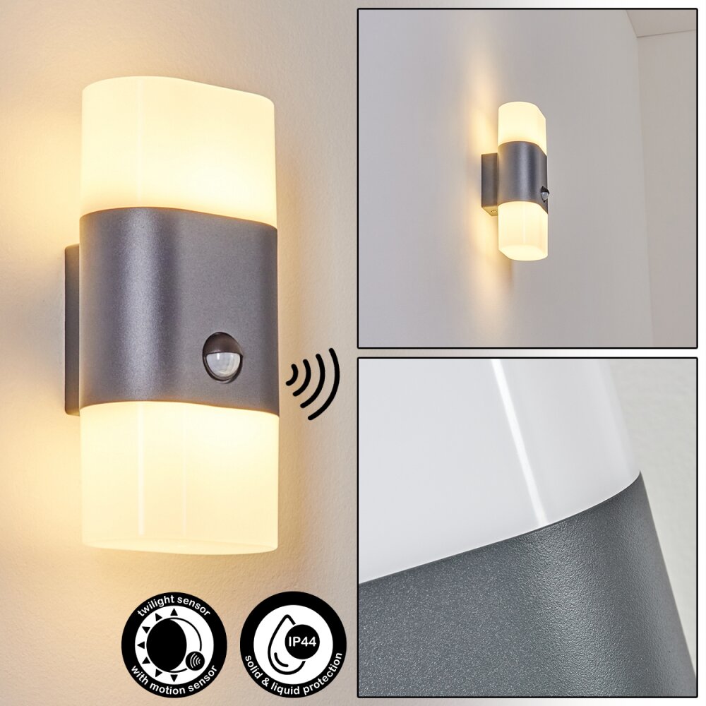 Belerda Aplique para exterior Blanca, 2 luces, Sensor de movimiento main product photo