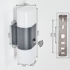 Belerda Aplique para exterior Blanca, 2 luces, Sensor de movimiento