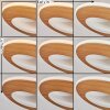 Abonakope Lámpara de Techo LED Color madera, Crudo, Negro, 2 luces, Mando a distancia, Cambia de color