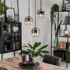 Lauden Lámpara Colgante Cristal 15 cm Cromo, Transparente, Ahumado, 3 luces
