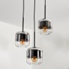 Lauden Lámpara Colgante Cristal 15 cm Cromo, Transparente, Ahumado, 3 luces