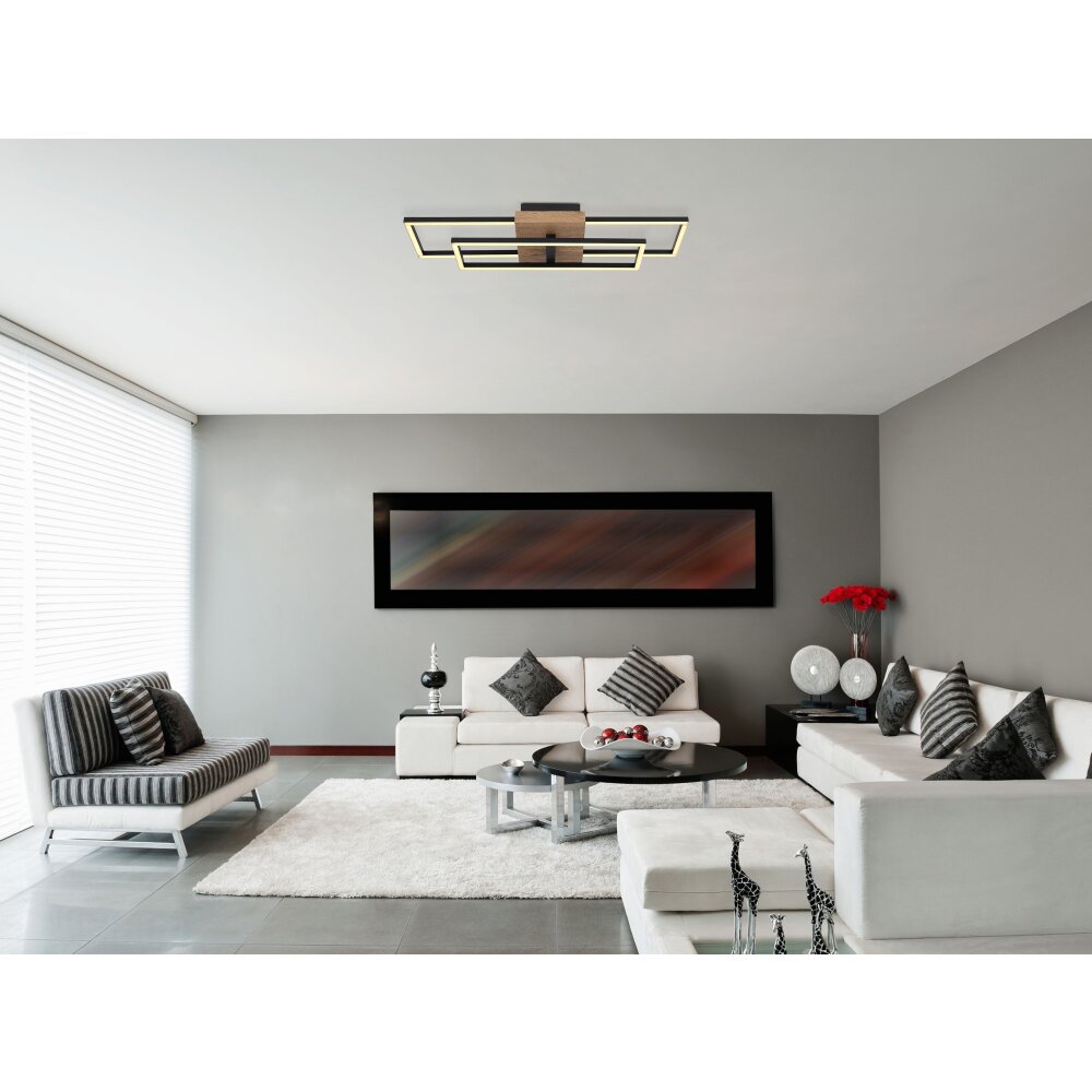 Avelal Lámpara de Techo LED Madera clara, Color madera, Negro, 1 luz main product photo