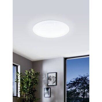 Eglo FRANIACW Lámpara de Techo LED Blanca, 1 luz, Mando a distancia, Cambia de color