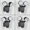 Anyarhwi Aplique para exterior LED Negro, 2 luces, Sensor de movimiento