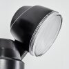 Anyarhwi Aplique para exterior LED Negro, 2 luces, Sensor de movimiento