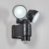 Anyarhwi Aplique para exterior LED Negro, 2 luces, Sensor de movimiento