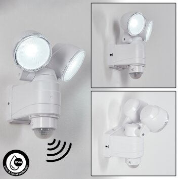 Anyarhwi Aplique para exterior LED Blanca, 2 luces, Sensor de movimiento