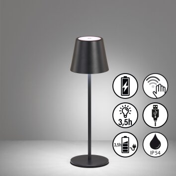 FHL easy Viletto Lámpara de mesa LED Negro, 1 luz