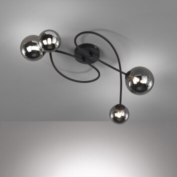 Fischer & Honsel Bala Lámpara de Techo LED Negro, 4 luces