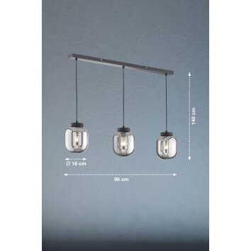 Fischer & Honsel Bala Lámpara Colgante LED Negro, 12 luces