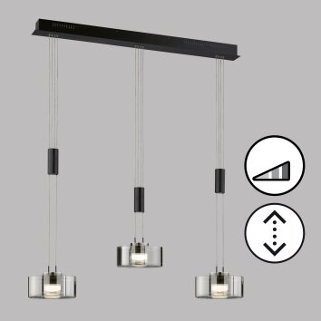 Fischer & Honsel Lavin Lámpara Colgante LED Negro, 3 luces