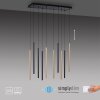 Paul Neuhaus FLUTE Lámpara Colgante LED Negro, 10 luces
