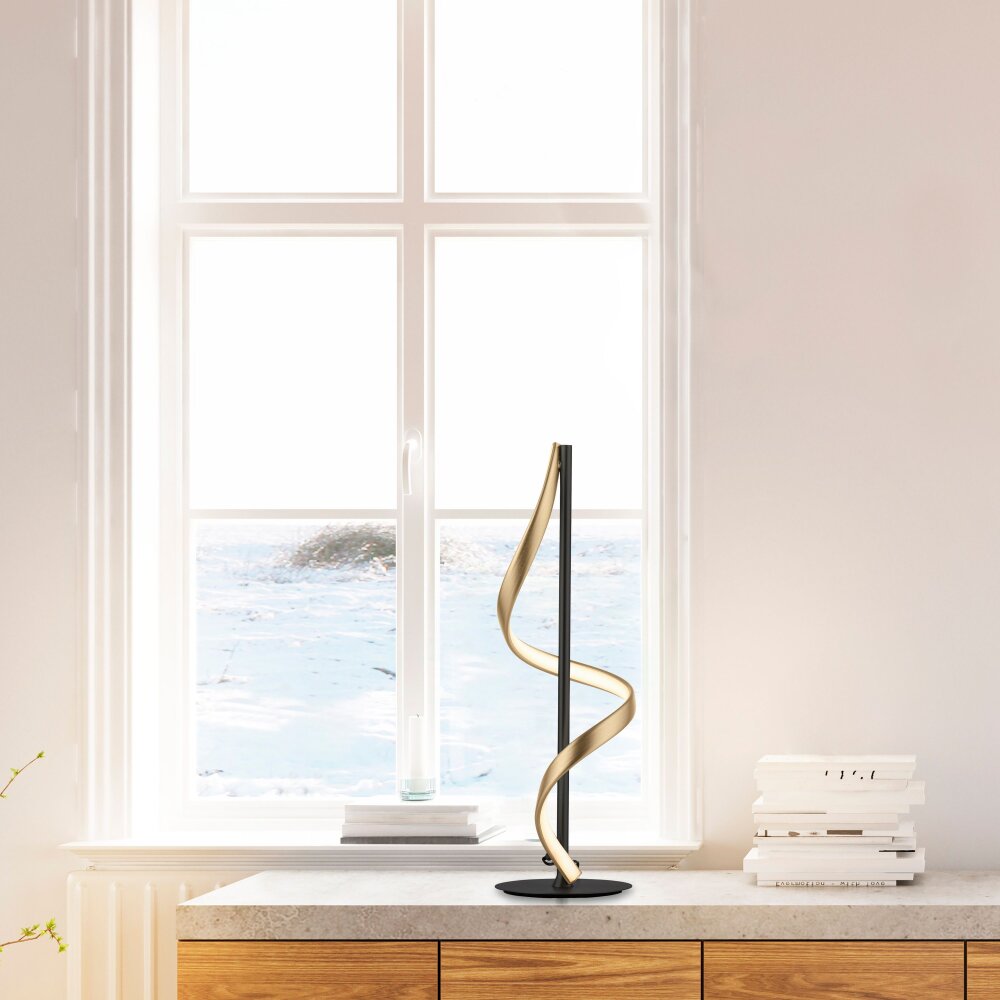 Paul Neuhaus QSWING Lámpara de mesa LED Antracita, dorado, 1 luz, Mando a distancia main product photo
