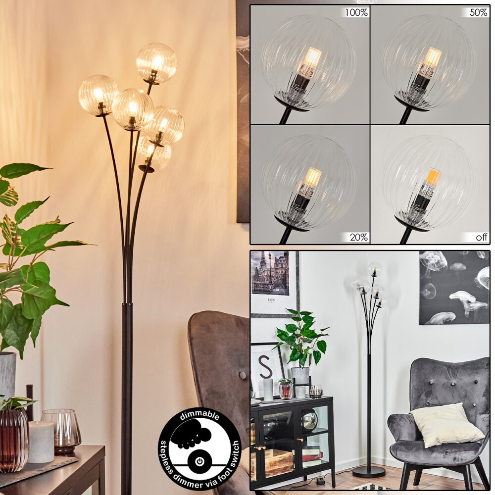 Bernado Lámpara de Pie Negro, 5 luces main product photo