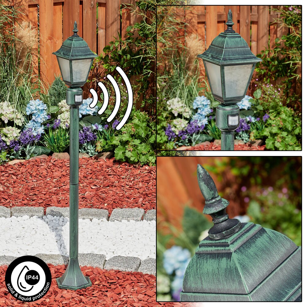 Naofe Poste de Jardín Verde, Negro, 1 luz, Sensor de movimiento main product photo