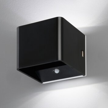 FHL easy Magnetics Aplique para exterior LED Negro, 1 luz, Sensor de movimiento