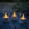 Brilliant Bougie Juego de 3 luminarias de mesa para exterior LED Gris, 1 luz