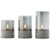 Brilliant Bougie Juego de 3 luminarias de mesa para exterior LED Gris, 1 luz