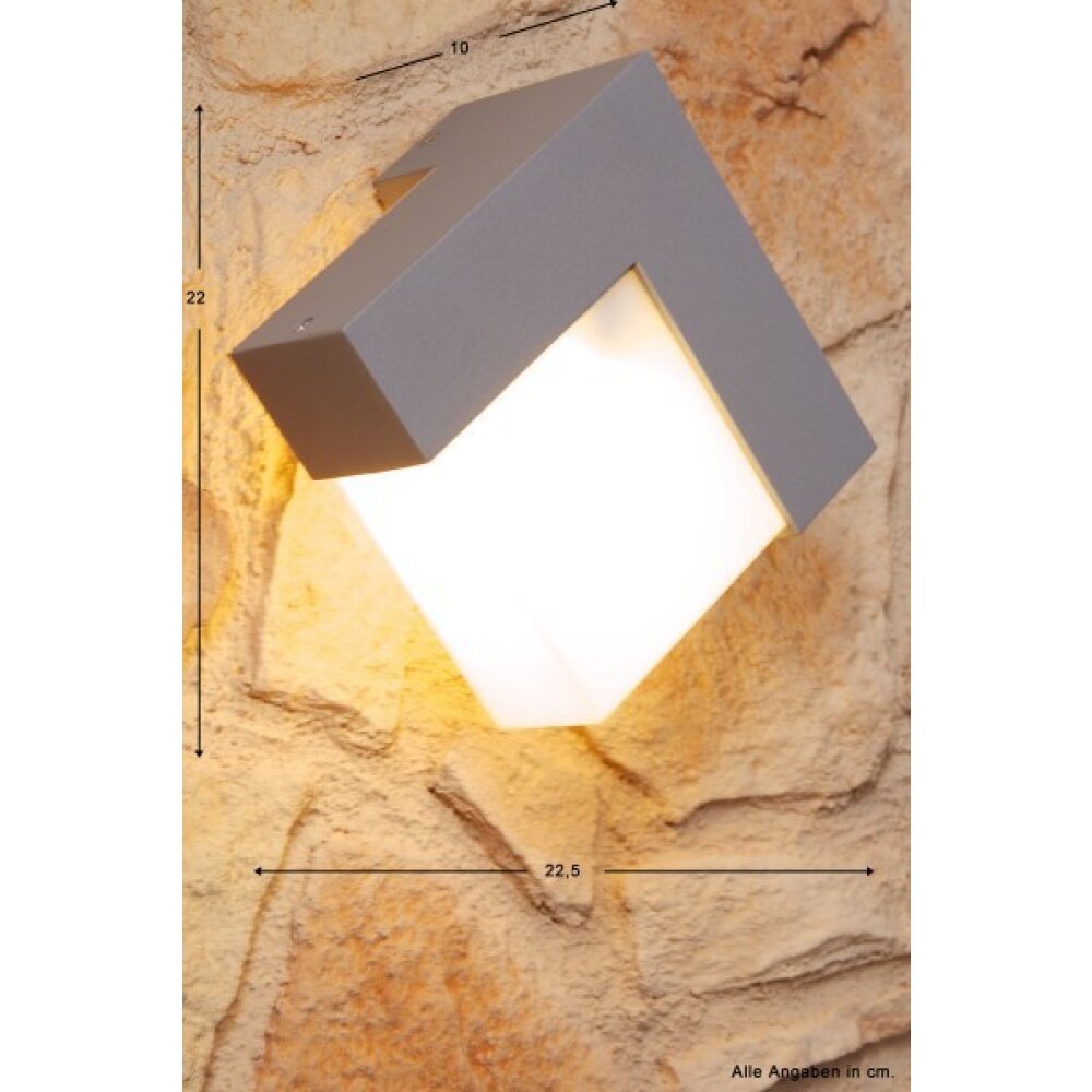 LUTEC GEOMETRY Aplique para exterior Plata, Blanca, 1 luz main product photo