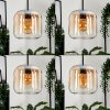 Lauden Lámpara Colgante Cristal 20cm Colores ámbar, Transparente, 1 luz