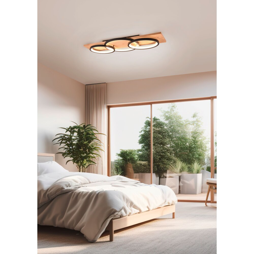 Trio Barca Lámpara de Techo LED Crudo, Negro, 1 luz main product photo