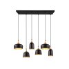 Trio Chiraz Lámpara Colgante Negro, 6 luces