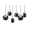 Trio Chiraz Lámpara Colgante Negro, 6 luces