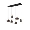 Trio Chiraz Lámpara Colgante Negro, 6 luces