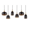 Trio Chiraz Lámpara Colgante Negro, 6 luces