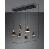 Trio Chiraz Lámpara Colgante Negro, 6 luces