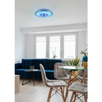 Reality Realta Lámpara de Techo LED aluminio bruñido, 2 luces, Mando a distancia, Cambia de color