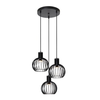 Lucide MIKAELA Lámpara Colgante Negro, 3 luces