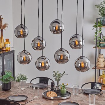 Koyoto Lámpara Colgante - Cristal Cromo, Ahumado, 8 luces