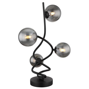 Globo RIHA Lámpara de mesa LED Negro, 4 luces