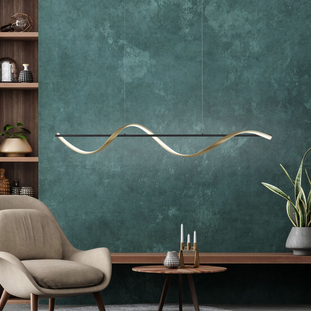 Paul Neuhaus Q-SWING Lámpara Colgante LED Antracita, dorado, 1 luz, Mando a distancia main product photo